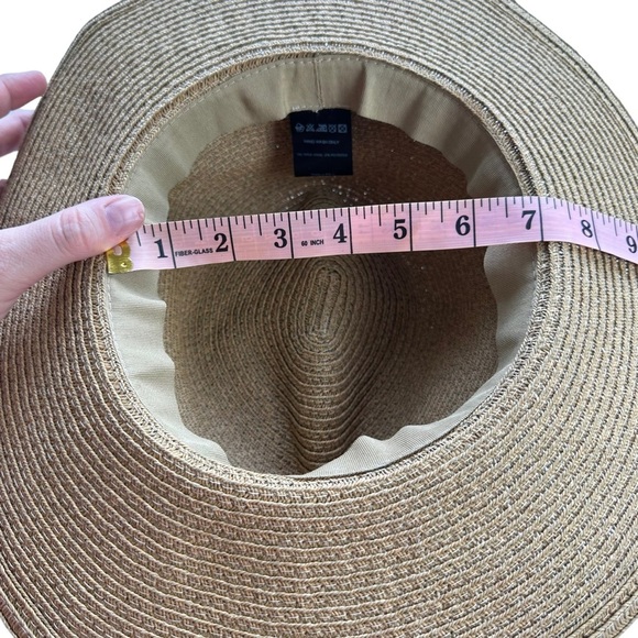 Women's OSFM Beige Paper Braided Fedora With A Bow Band - Picture 10 of 10